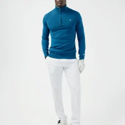 J.Lindeberg J. Lindeberg Kian Zipped Golf Sweater Moroccan Blue -Drivers Sales gmkw05761 o287 e 800x